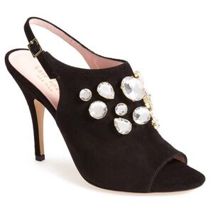 New Size 9 Kate Spade Farrow Suede slingback Peep Toe Women's Dress Heels Shoes